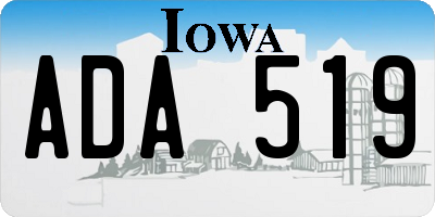 IA license plate ADA519