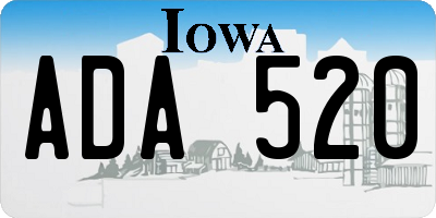 IA license plate ADA520