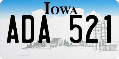 IA license plate ADA521