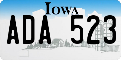 IA license plate ADA523