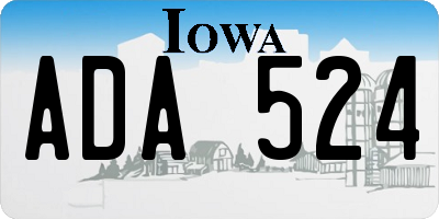 IA license plate ADA524