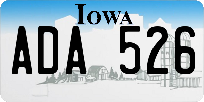 IA license plate ADA526