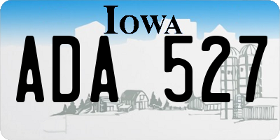 IA license plate ADA527