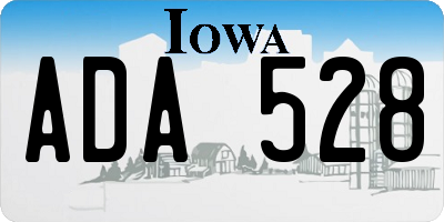 IA license plate ADA528