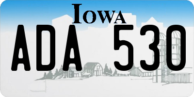 IA license plate ADA530