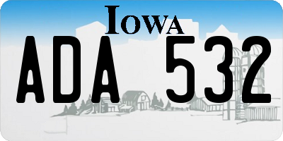 IA license plate ADA532