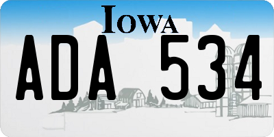IA license plate ADA534