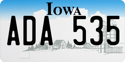 IA license plate ADA535