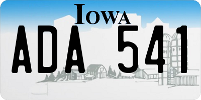 IA license plate ADA541
