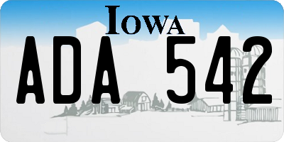 IA license plate ADA542