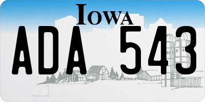 IA license plate ADA543