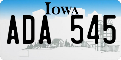 IA license plate ADA545