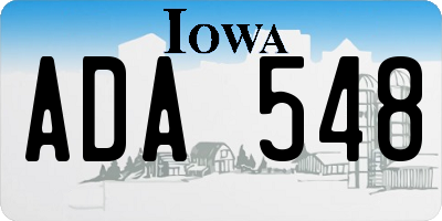 IA license plate ADA548