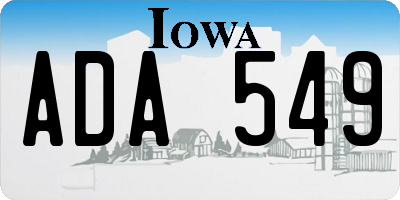 IA license plate ADA549