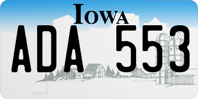 IA license plate ADA553