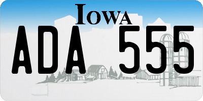 IA license plate ADA555