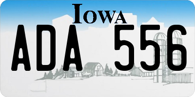 IA license plate ADA556