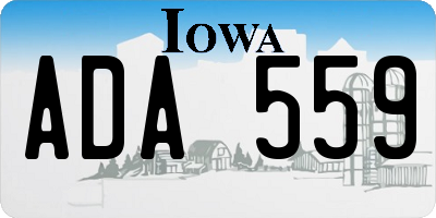 IA license plate ADA559