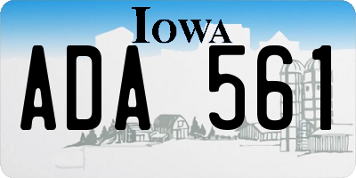 IA license plate ADA561