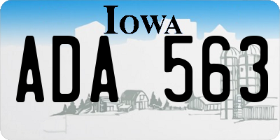IA license plate ADA563