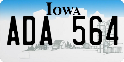 IA license plate ADA564