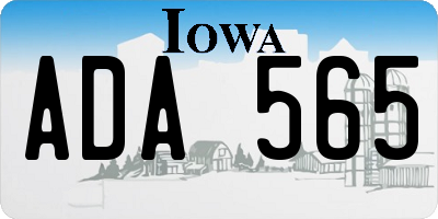 IA license plate ADA565