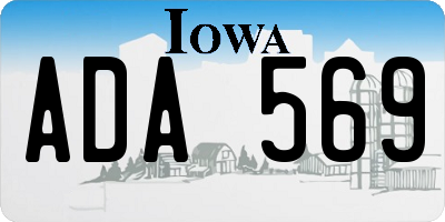 IA license plate ADA569
