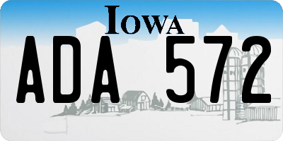 IA license plate ADA572