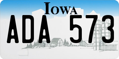 IA license plate ADA573