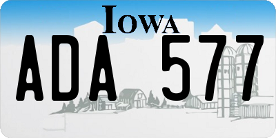 IA license plate ADA577