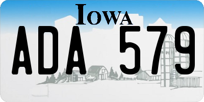 IA license plate ADA579