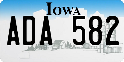 IA license plate ADA582