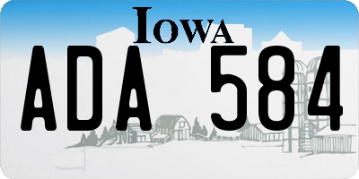 IA license plate ADA584