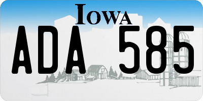 IA license plate ADA585