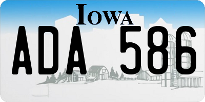 IA license plate ADA586