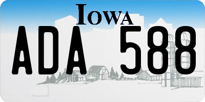 IA license plate ADA588