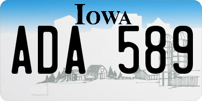 IA license plate ADA589