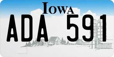 IA license plate ADA591