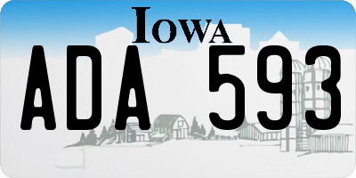IA license plate ADA593