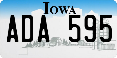 IA license plate ADA595