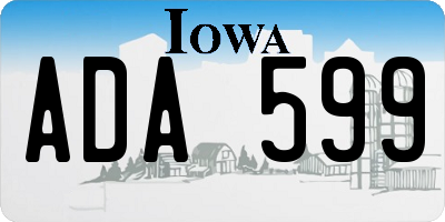 IA license plate ADA599