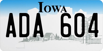 IA license plate ADA604