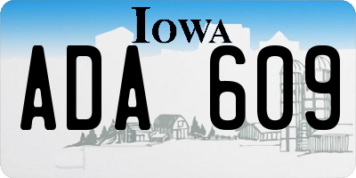 IA license plate ADA609