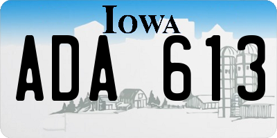 IA license plate ADA613