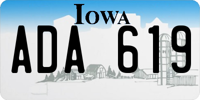 IA license plate ADA619