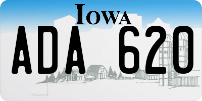 IA license plate ADA620