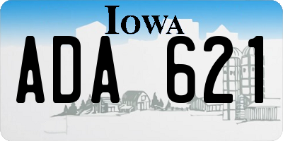 IA license plate ADA621