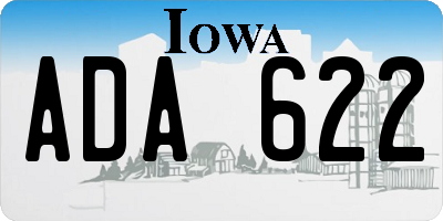 IA license plate ADA622