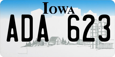 IA license plate ADA623