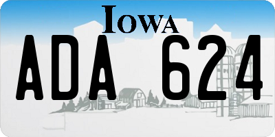IA license plate ADA624